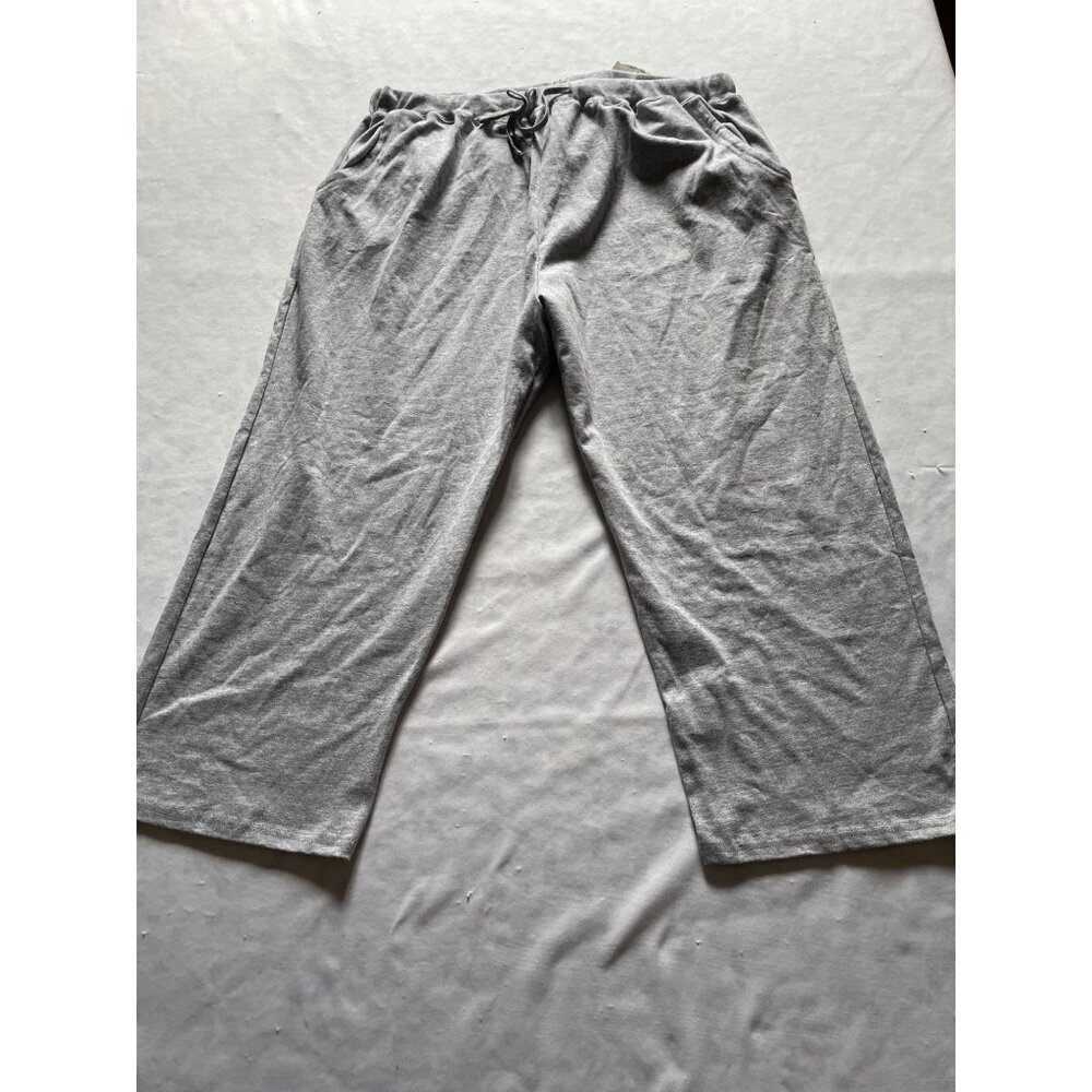 Just My Size Womens Gray Drawstring Lounge Pants 18W Cotton/Polyester Relaxed Fi